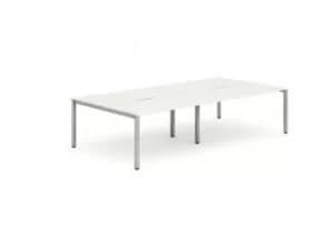 Image of B2B Silver Frame Bench Desk 1200 White (4 Pod)
