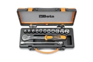 Image of Beta Tools 920B/C11 13pc 1/2" Sq Dr Bi-Hex Socket, Ratchet & Extension Bar Set