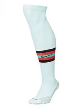 Image of Nike Youth Portugal Away Euro 20 Sock, Teal, Size 2.5-5