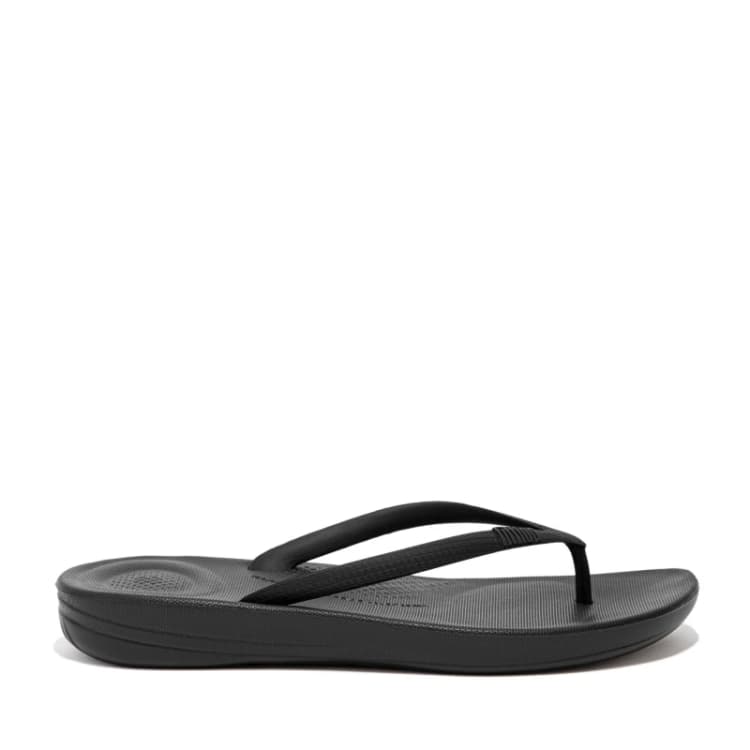 Image of Fitflop IQushion Flip Flops All Black female 6.5 (39.5)
