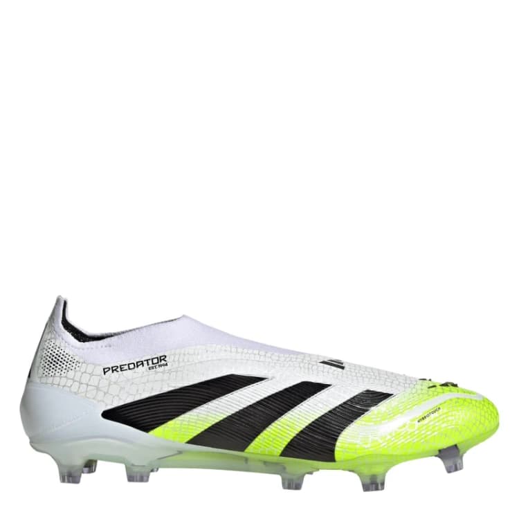 Image of adidas Predator Elite Laceless Firm Ground Football Boots White/Blk/Lemon male 8 (42)