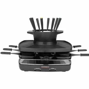 Image of Gastroback 42567 2-in-1 Raclette & Fondue Set - Black