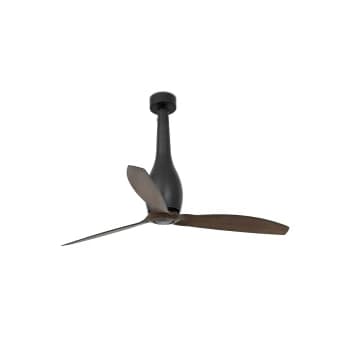 Image of Eterfan Medium Ceiling Fan Wood, Matt Black - Optional LED Light Sold Separately