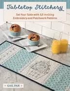 Image of tabletop stitchery set your table with 12 inviting embroidery and patchwork