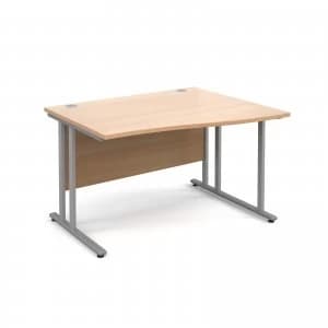 Image of Maestro 25 SL Right Hand Wave Desk 1200mm - Silver Cantilever Frame b