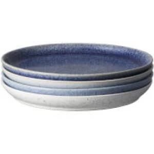 Image of Denby Studio Blue 4 Piece Coupe Dinner Plate Set
