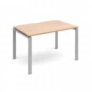 Image of Adapt II Single Desk 1200mm x 800mm - Silver Frame Beech top