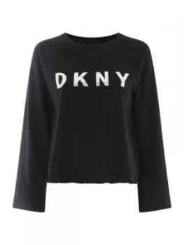 Image of DKNY Iridescent logo sweat top Black