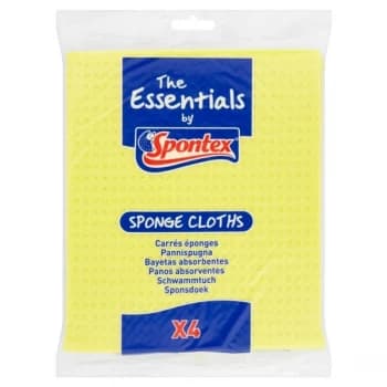 Image of Spontex Essentials Sponge Cloths Pack 4