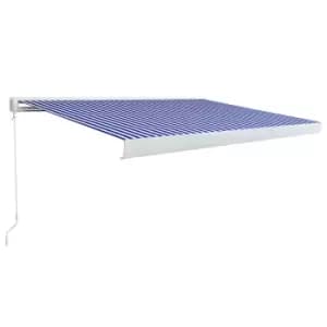 Image of Vidaxl Manual Cassette Awning 350X250 Cm Blue And White