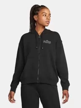 Image of Nike Training Dynamic FIT Get Fit GX Zip Through Hoodie - Black/White, Size XS, Women