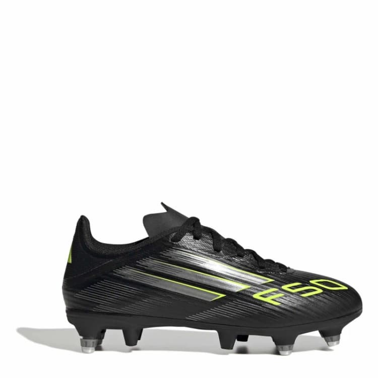 Image of adidas F50 League Childrens Soft Ground Football Boots Black/Lemon male C13 (31.5)