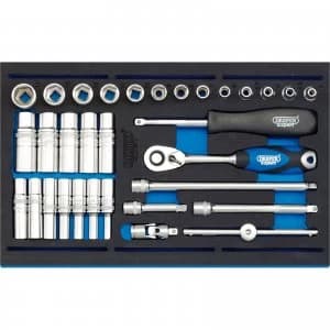 Image of Draper 32 Piece 1/4" Drive Socket Set In Eva Insert Tray 1/4"