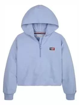 Image of Tommy Hilfiger Girls Timeless Tommy Hoodie - Light Blue, Size Age: 8 Years, Women
