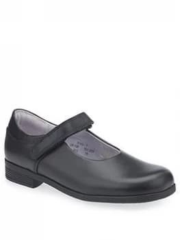 Image of Start-rite Older Girls Samba School Shoes - Black Leather, Size 3.5 Older