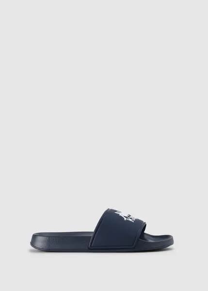 Image of Kappa Mens Authentic Logo Slides In Blue-White