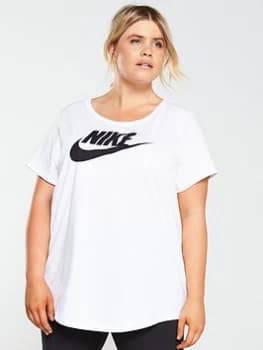 Image of Nike NSW Essential Futura Ss Tee (Curve) - White, Size 22-24=2X, Women