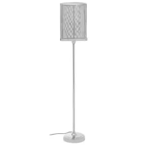 Image of Premier Housewares Myles Floor Lamp with Silver Finish Mesh Shade