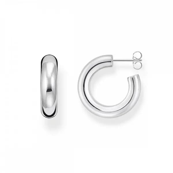 Image of Thomas Sabo Sterling Silver Small Chunky Tube Hoops CR635-001-21