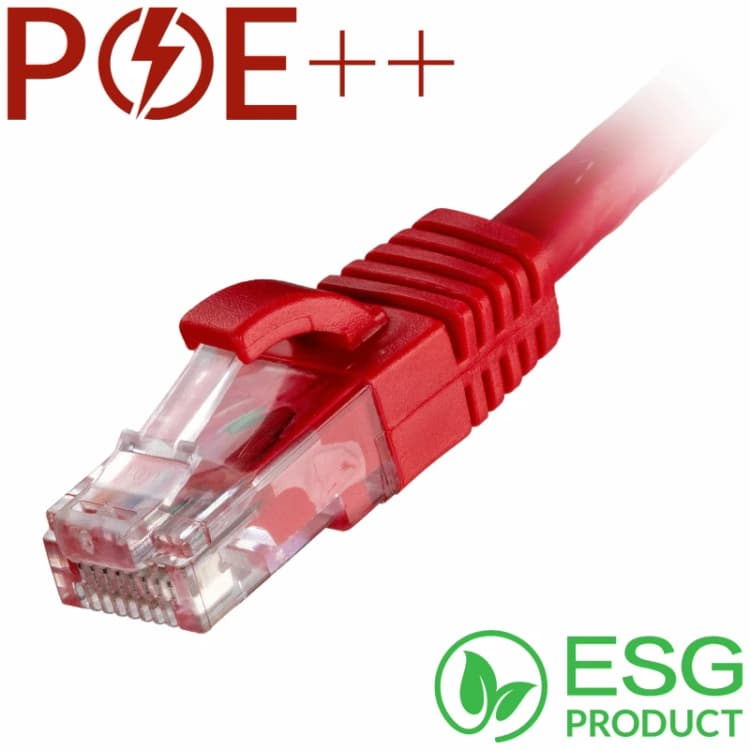 Image of Cablenet Cablenet 1m Cat6 RJ45 Red U/UTP LSOH 24AWG Snagless Booted Patch Lead (PK 100) L60-2010B