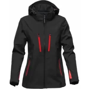 Image of Stormtech Womens/Ladies Patrol Hooded Soft Shell Jacket (XL) (Black/Bright Red)