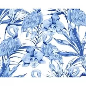 Image of Origin Murals Paradise Flamingo Cobalt Wall Mural - 3m x 2.4m