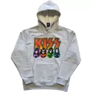 Image of KISS - Logo, Faces & Icons Unisex XX-Large Pullover Hoodie - Grey