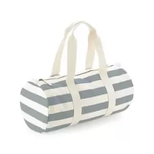 Image of Westford Mill Unisex Nautical Barrel Bag (One Size) (Natural/Grey)