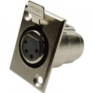 Image of XLR connector Sleeve socket straight pins Number of pins 4 Silver Cliff FC6120