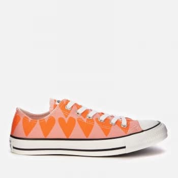 Image of Converse Womens Chuck Taylor All Star Ox Trainers - Pink Quartz/Magma Orange/Vintage White - UK 3