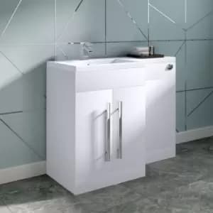 Image of Calm White Left Hand Combination Vanity Unit Set (No Toilet)