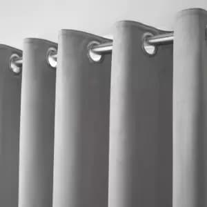 Image of Laurence Llewelyn-Bowen Montrose Silver Blackout Eyelet Curtains Silver
