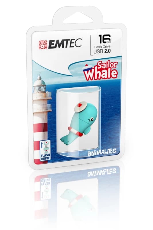 Image of Emtec Sailor Whale USB flash drive 16GB USB Type-A 2.0 Blue