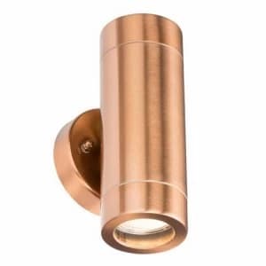 Image of KnightsBridge Fixed IP65 Copper Indoor Outdoor Double Wall Light