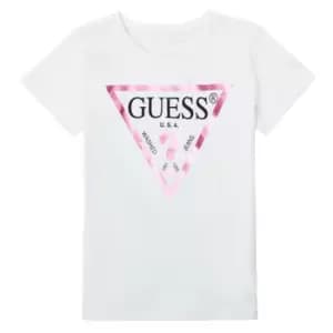 Image of Guess SECRA Girls Childrens T shirt in White. Sizes available:8 ans,10 ans,12 ans,14 ans,16 ans