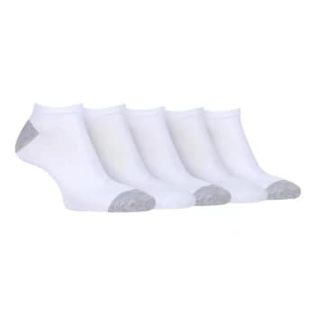 Image of Farah 5 Pack Bamboo Trainer Socks Mens - White