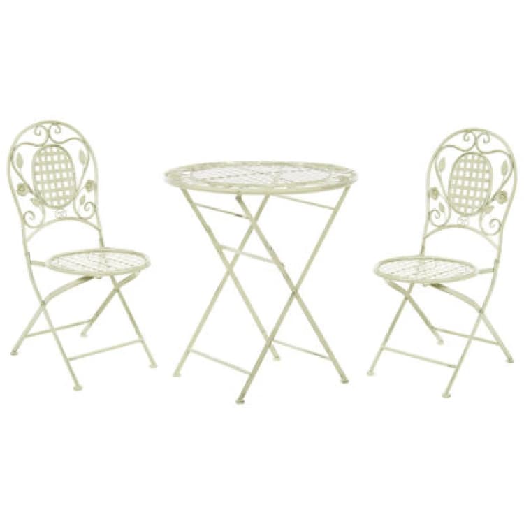 Image of Beliani Bistro Set Folding Bivio Metal Light Green