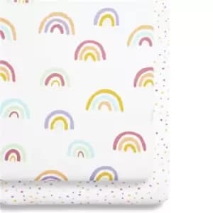 Image of Snuz Bedside Crib 2 Pack Fitted Sheets - Colour Rainbow
