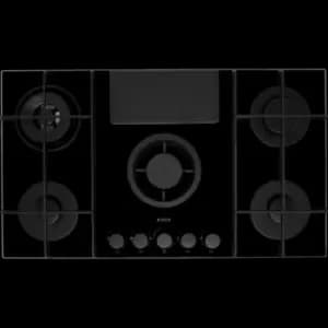 Image of Elica NT-FLAME BG DO 88cm Venting Gas Hob - Black - For Ducted Ventilation