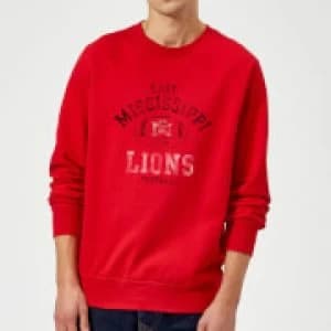 Image of East Mississippi Community College Lions Football Distressed Sweatshirt - Red - XXL