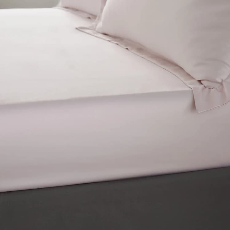 Image of CATHERINE LANSFIELD Catherine Lansfield Silky Soft Satin Fitted Sheet, Blush, Super King BD/55075/W/SKFD/BLH