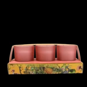 Image of Candlelight Chinoiserie Set of 3 Wax Filled Candle Pots Oriental Lily Scent