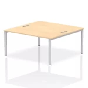 Image of Impulse Bench B2B 2 Person 1600 Silver Frame Office Bench Desk Maple