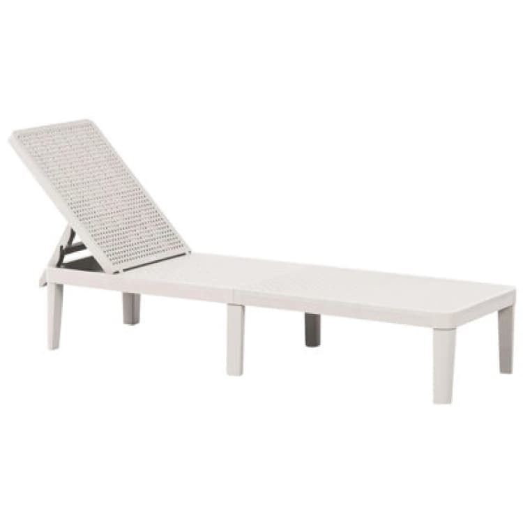Image of Beliani Sun Lounger Ossimo Reclining Synthetic Material Light Grey