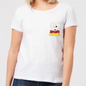 Image of Danger Mouse Pocket Logo Womens T-Shirt - White