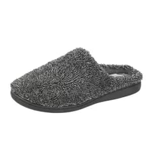 Image of Zedzzz Mens Noah Velour Slippers (8 UK) (Grey)