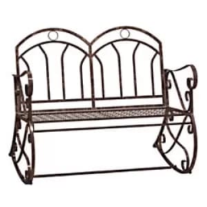 Image of Outsunny Rocking Chair 84B-081 Metal Bronze Red