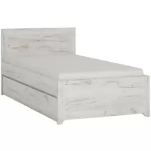 Image of Furniture To Go - Angel Single Bed with underbed Drawer (Inc Slats) - White Craft Oak