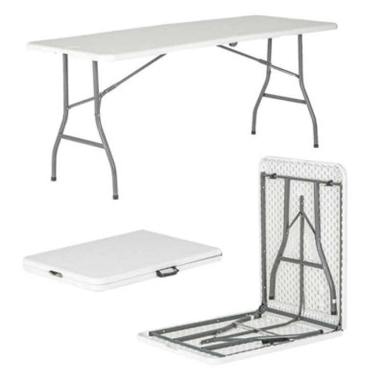 Image of Harbour Housewares Rectangle Folding Trestle Table 180cm White White