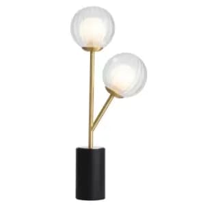 Image of Rome Complete Table Lamp, Satin Brass Plate, Glass